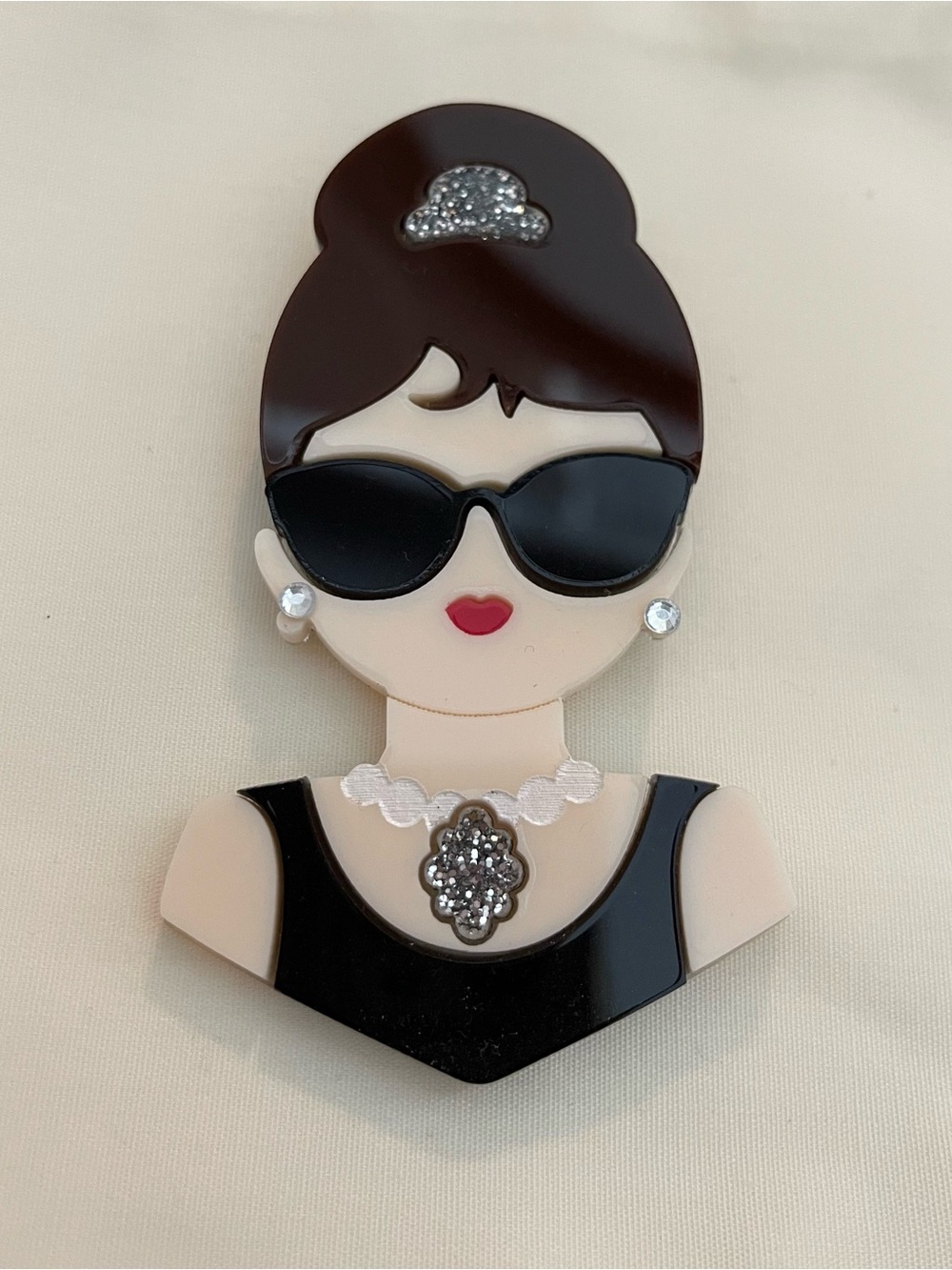 RARE Baccurelli Audrey Hepburn Breakfast at Tiffany’s Brooch Pin